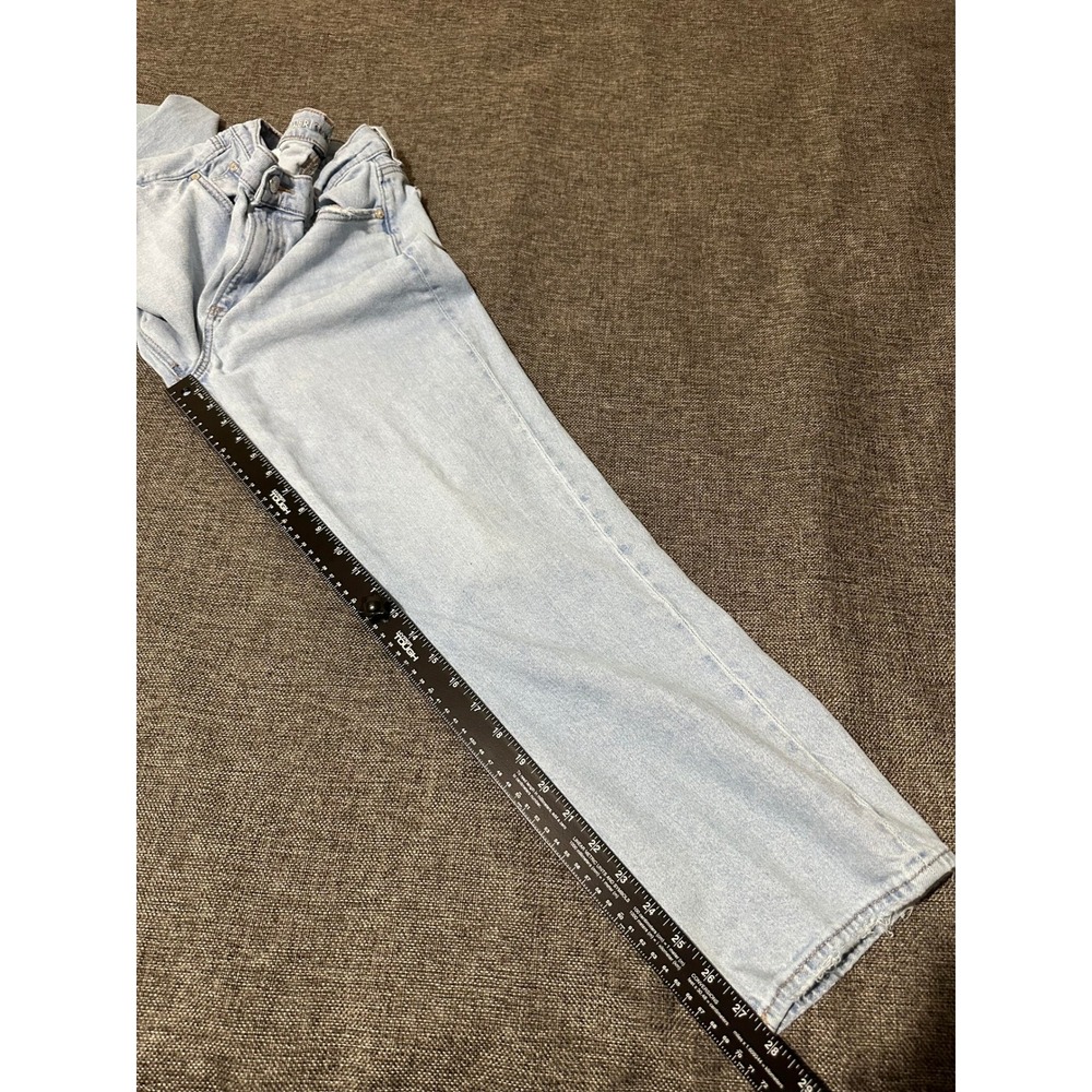 American Eagle Women's 8 Short Jeans Light Wash High Rise Straight Leg Stretch - Picture 4 of 13